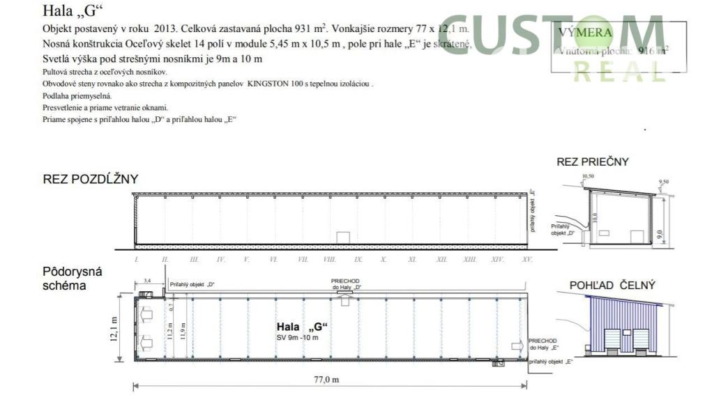 Prenajmeme skladový objekt v Žiline výmere 916 m2.