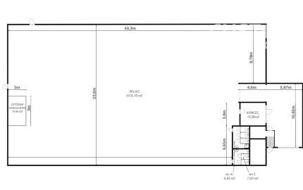 Skladový objekt s rozlohou 1 058 m² v areáli Žilina-Závodie