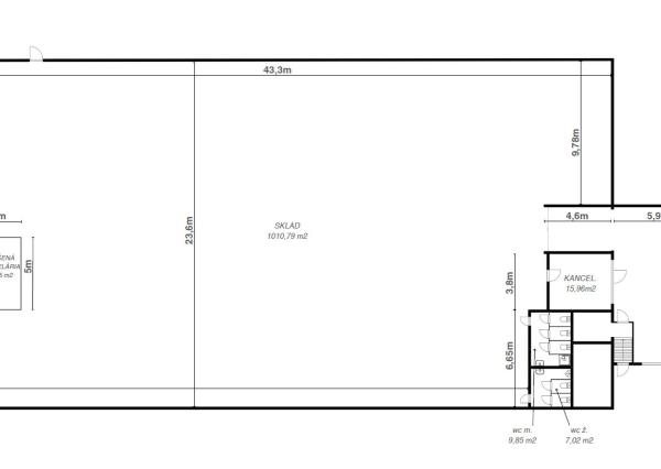 Skladový objekt s rozlohou 1 058 m² v areáli Žilina-Závodie