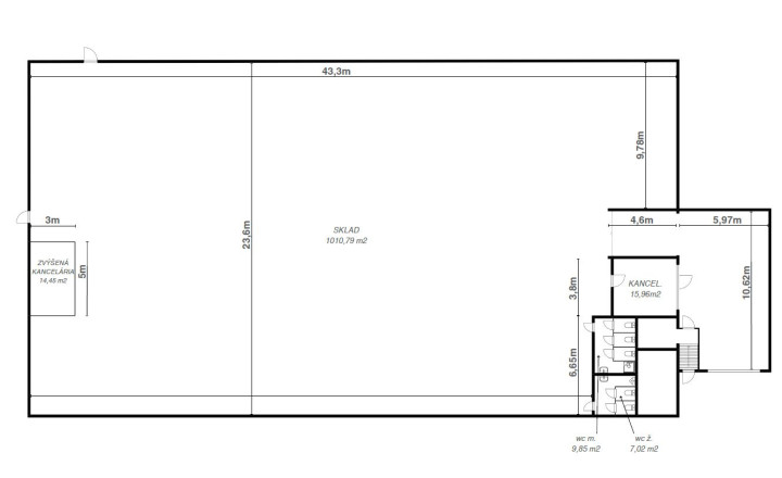 Skladový objekt s rozlohou 1 058 m² v areáli Žilina-Závodie - fotografia 3